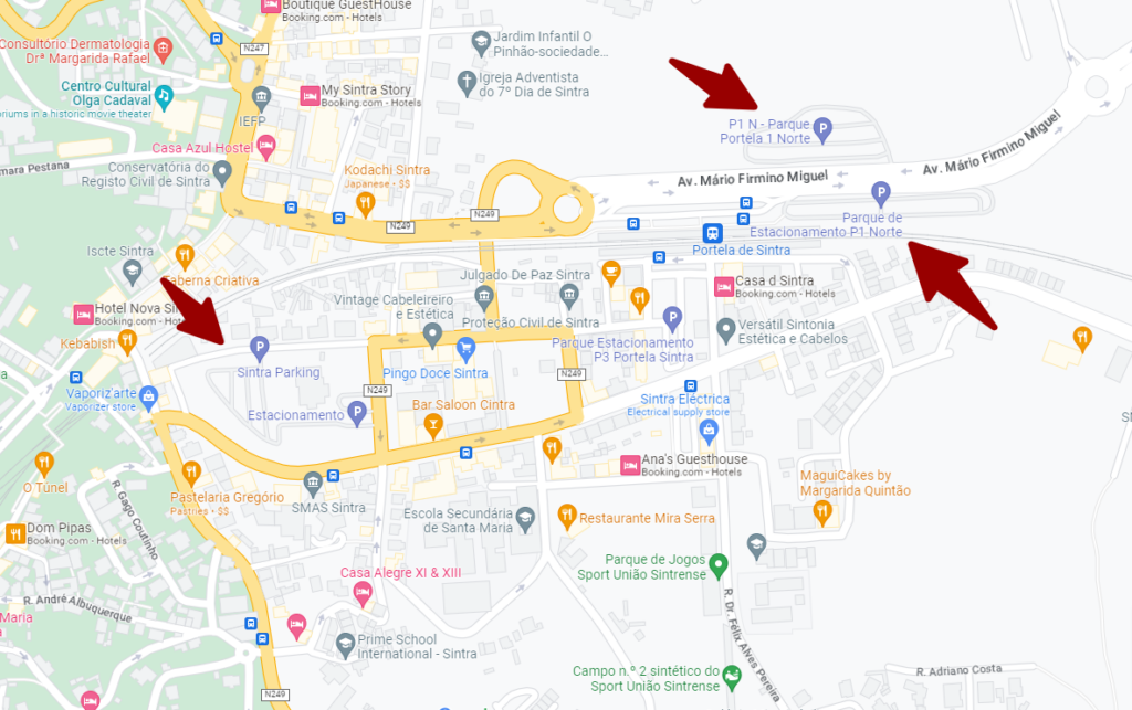 Visiting Sintra -  best laces to park in Sintra